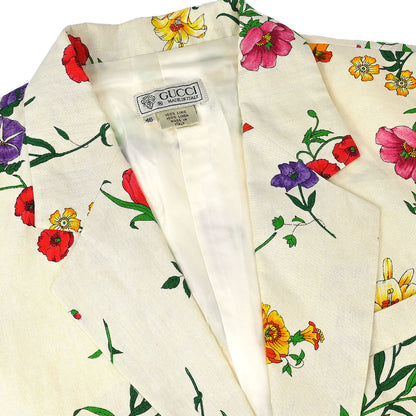 Gucci 1980s Botanical Print Linen Jacket #46