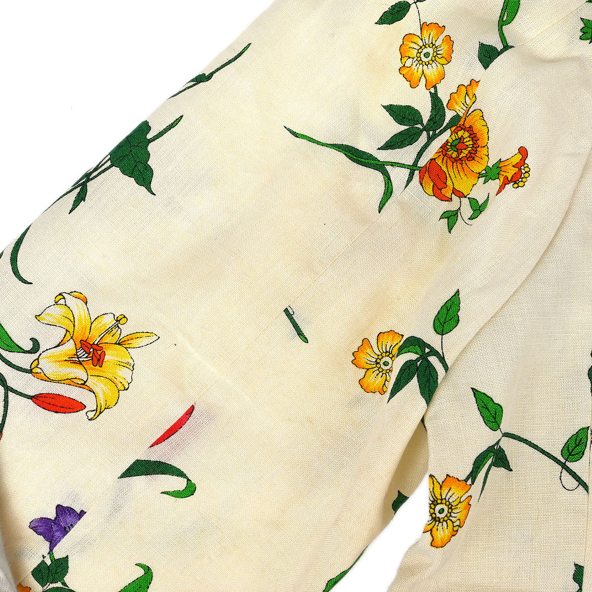 Gucci 1980s Botanical Print Linen Jacket #46
