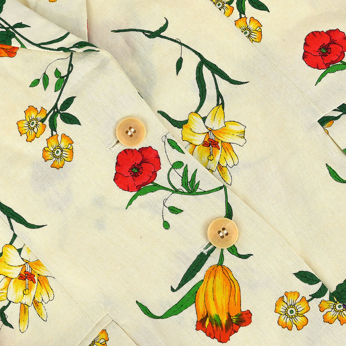 Gucci 1980s Botanical Print Linen Jacket #46