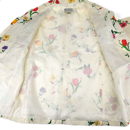 Gucci 1980s Botanical Print Linen Jacket #46