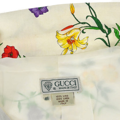 Gucci 1980s Botanical Print Linen Jacket #46