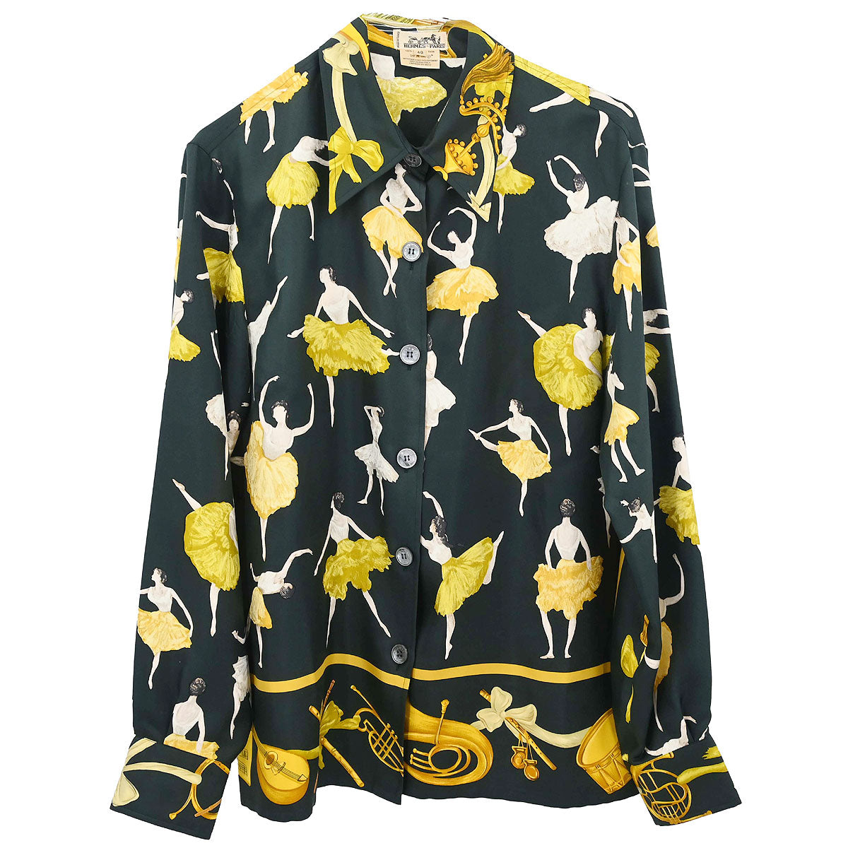 Hermes Silk Shirt La Danse Ballerinas #40