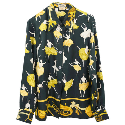 Hermes Silk Shirt La Danse Ballerinas #40