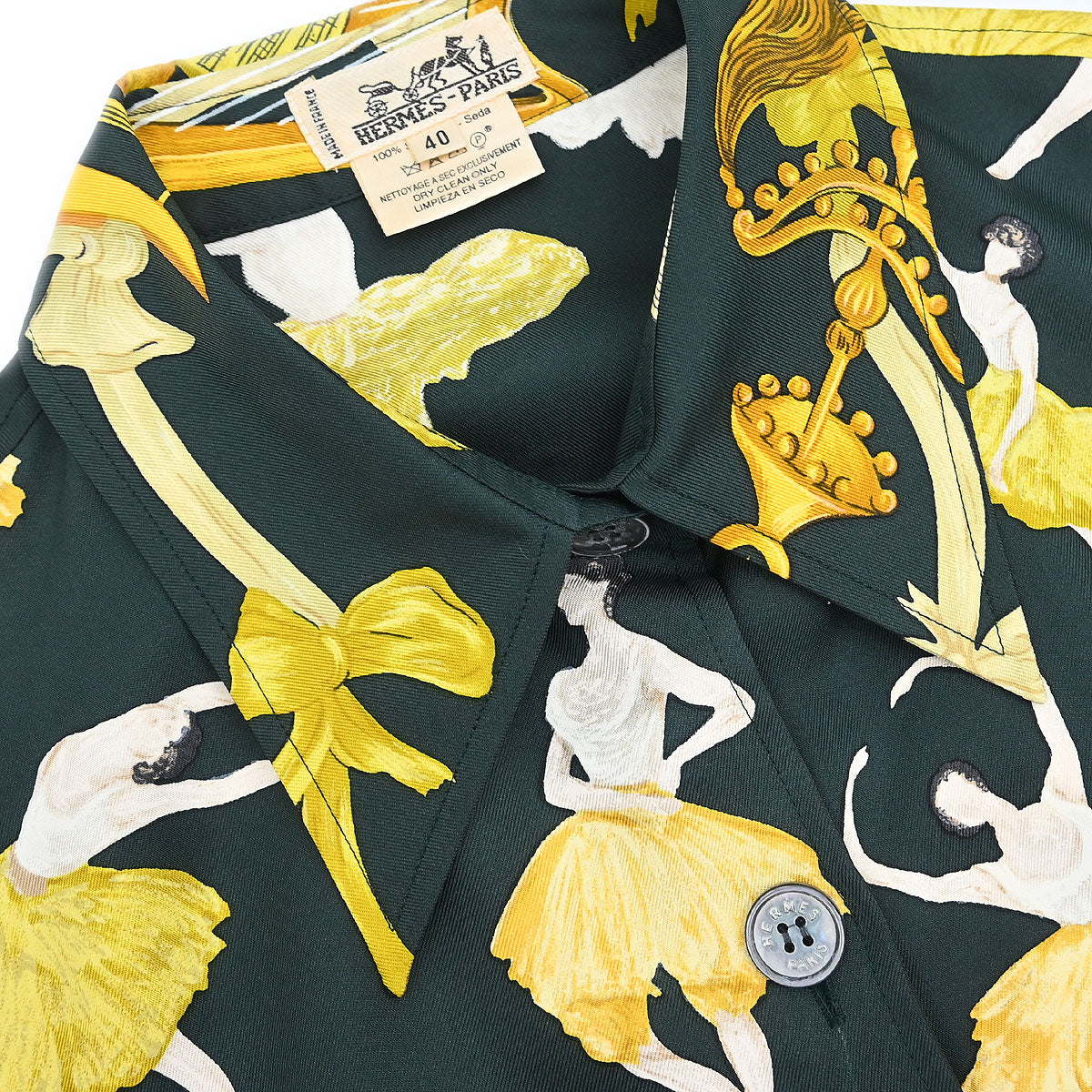 Hermes Silk Shirt La Danse Ballerinas #40