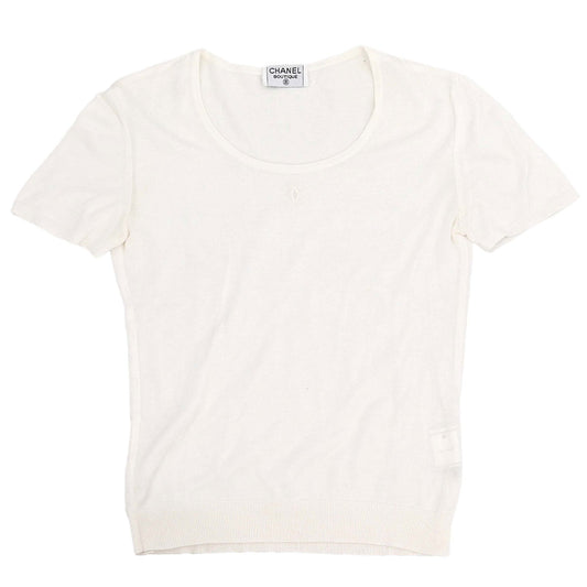 Chanel Short Sleeve T-shirt Top White #36