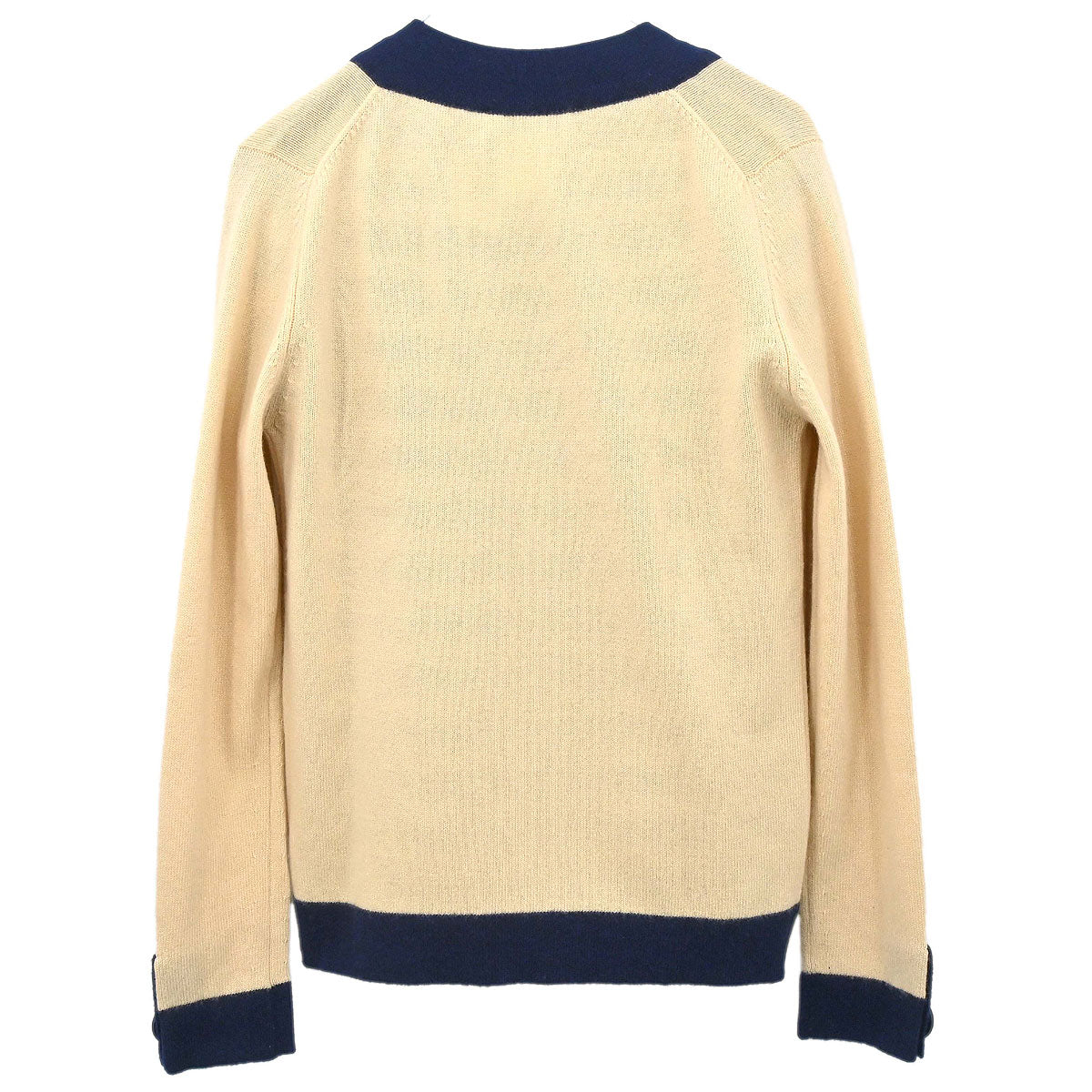 Chanel 1997 Set Cardigan Striped Top Beige #40