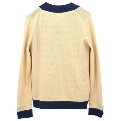 Chanel 1997 Set Cardigan Striped Top Beige #40