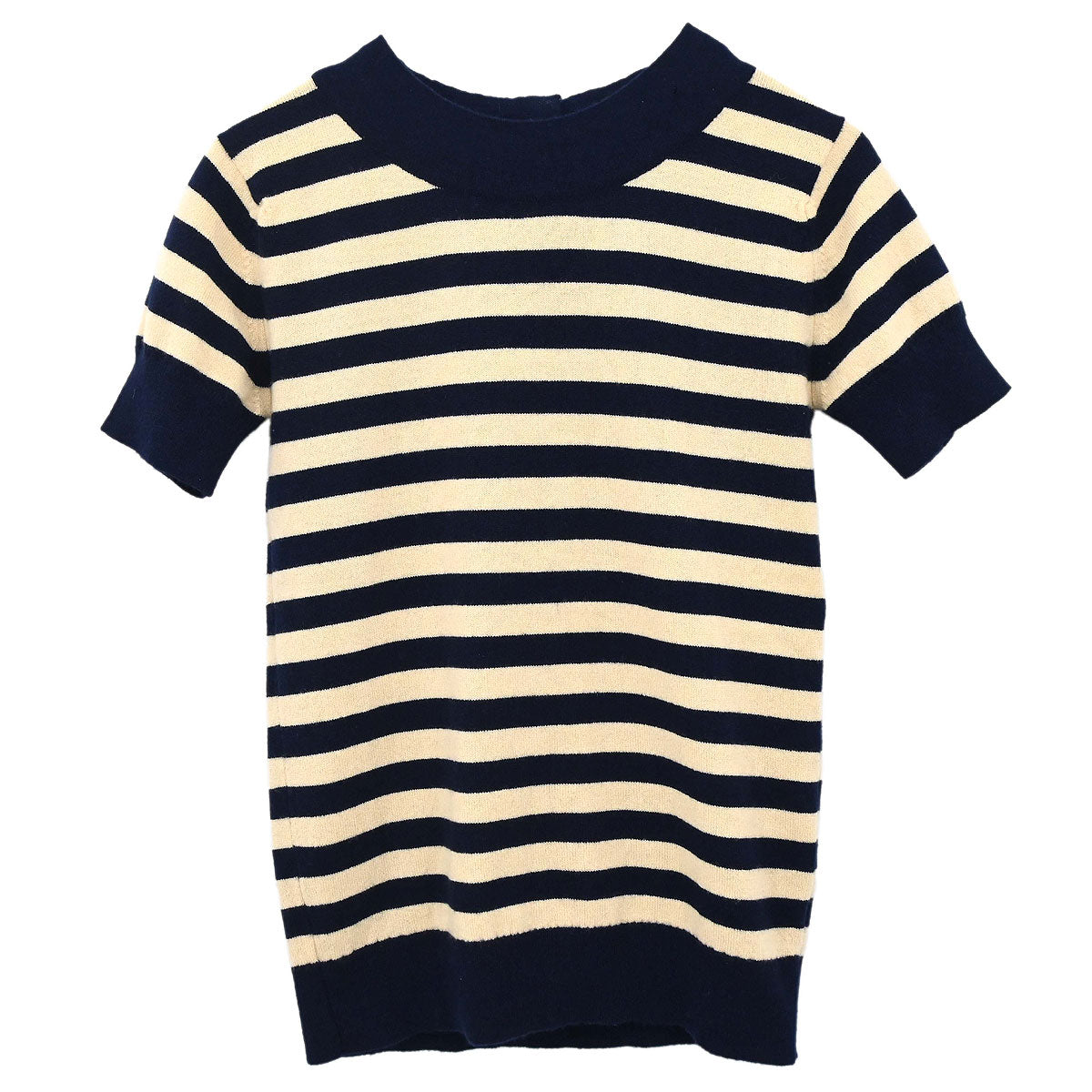 Chanel 1997 Set Cardigan Striped Top Beige #40