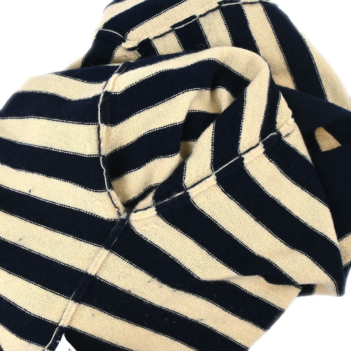 Chanel 1997 Set Cardigan Striped Top Beige #40