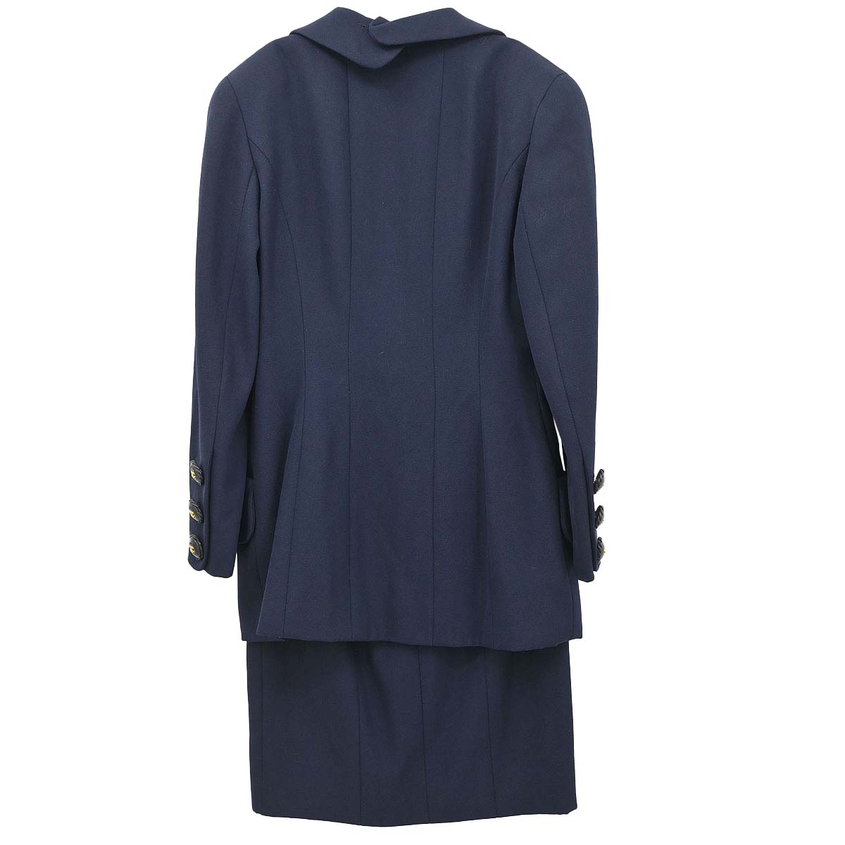 Chanel 1994 Setup Suit Jacket Skirt Navy #36