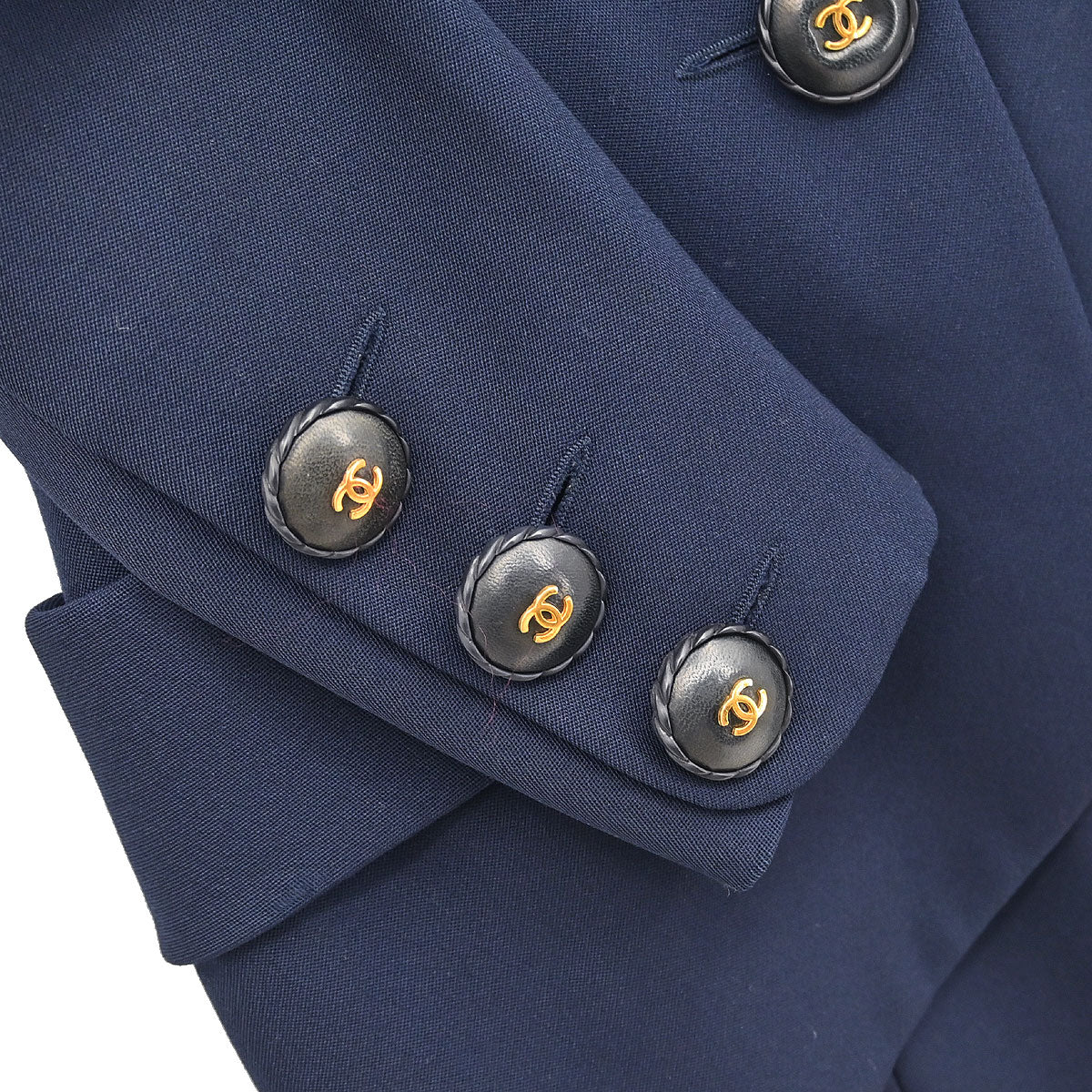 Chanel 1994 Setup Suit Jacket Skirt Navy #36