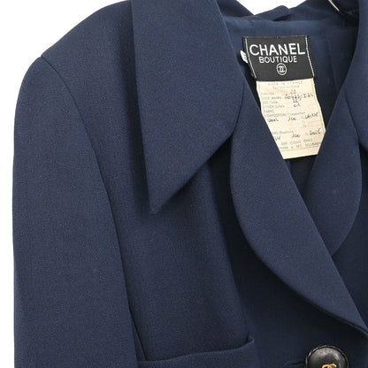 Chanel 1994 Setup Suit Jacket Skirt Navy #36