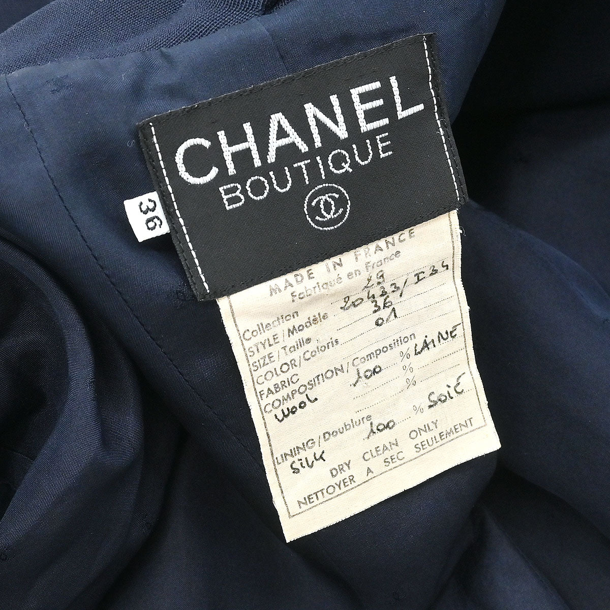 Chanel 1994 Setup Suit Jacket Skirt Navy #36