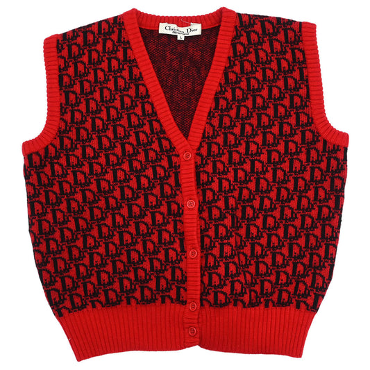 Christian Dior Vest Sweater Trotter Red #L