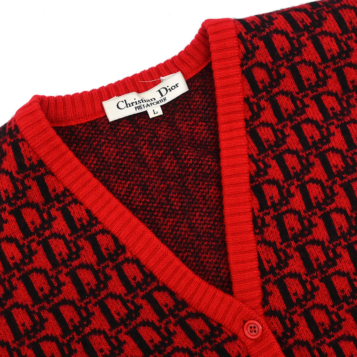 Christian Dior Vest Sweater Trotter Red #L