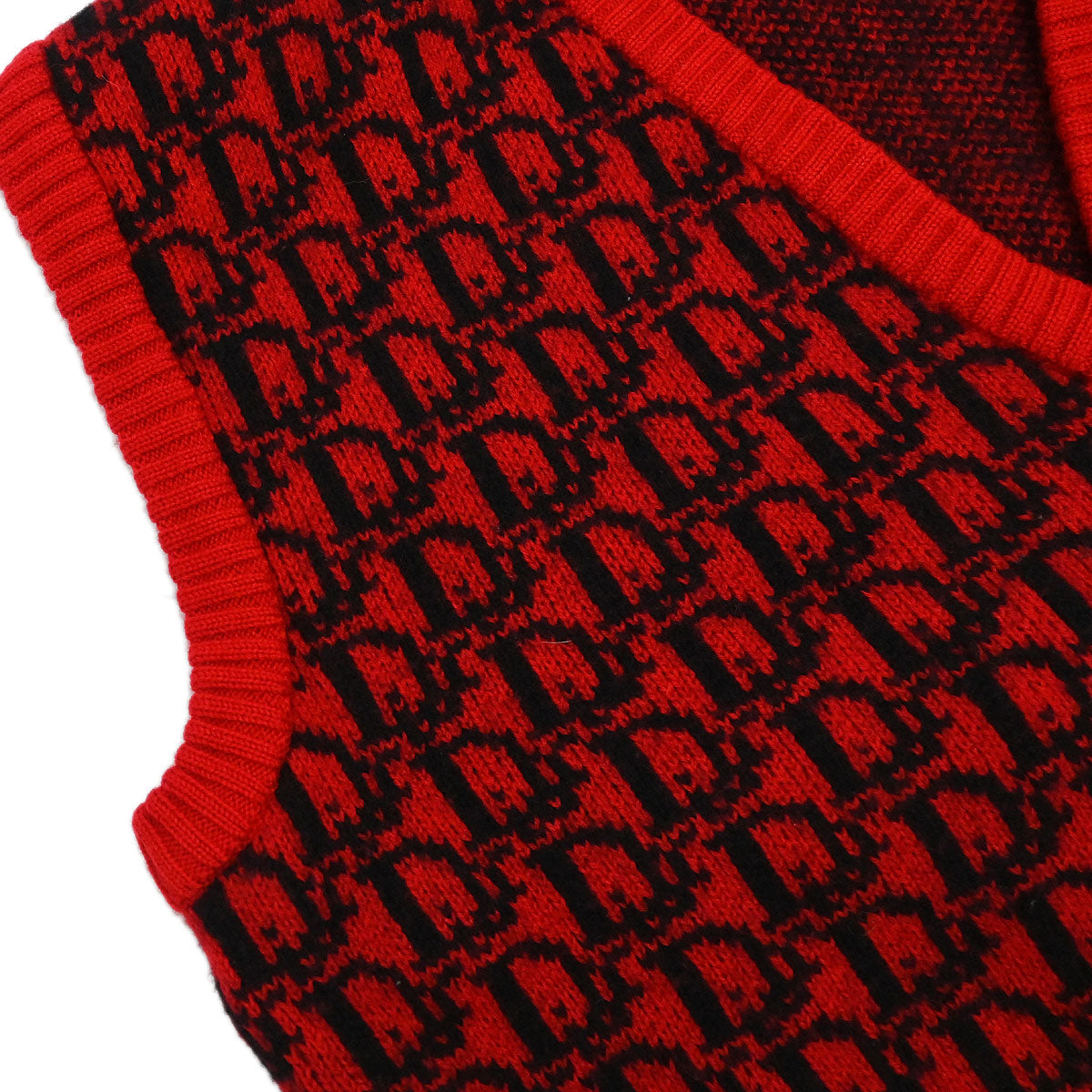 Christian Dior Vest Sweater Trotter Red #L