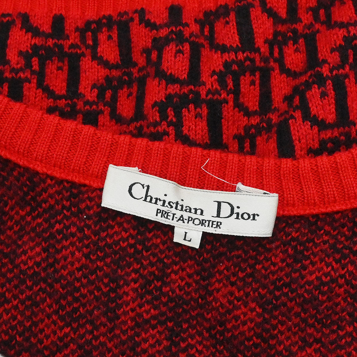 Christian Dior Vest Sweater Trotter Red #L