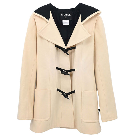 Chanel 2006 Hooded Duffel Coat Ivory #36