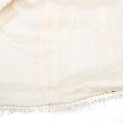 Chanel 2004 Setup Suit Jacket Skirt White Tweed #40 #42