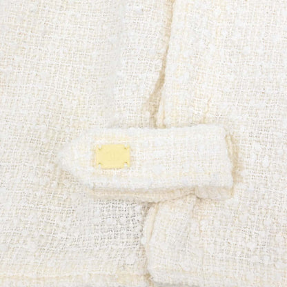 Chanel 2004 Setup Suit Jacket Skirt White Tweed #40 #42