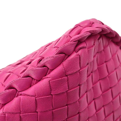Bottega Veneta Pink Lambskin Intrecciato Hobo Handbag