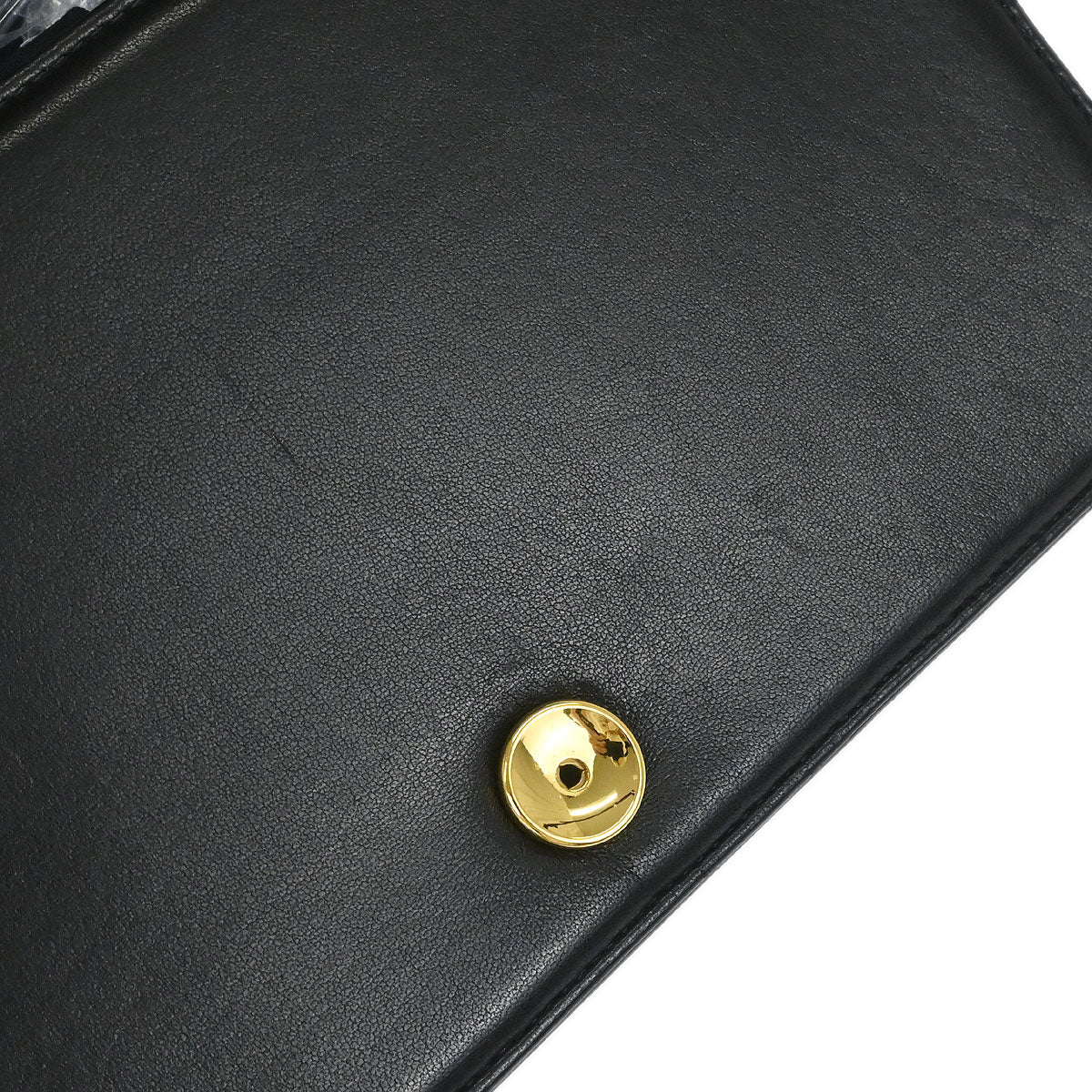 Chanel 1996-1997 Black Lambskin Pushlock Small Full Flap Shoulder Bag