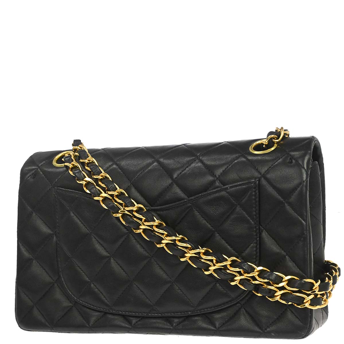 Chanel Black Lambskin Small Classic Double Flap Shoulder Bag