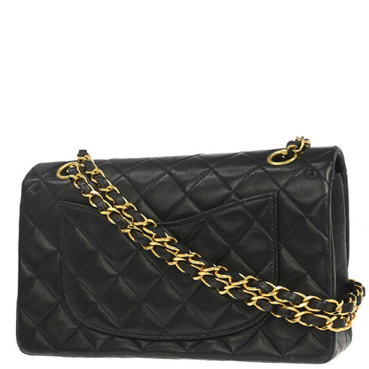 Chanel Black Lambskin Small Classic Double Flap Shoulder Bag