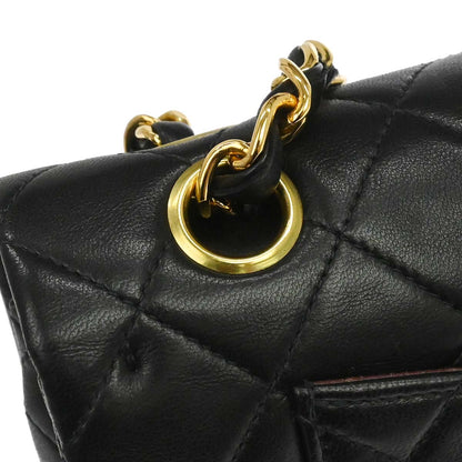 Chanel Black Lambskin Small Classic Double Flap Shoulder Bag