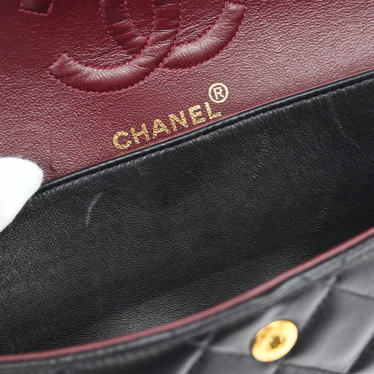 Chanel Black Lambskin Small Classic Double Flap Shoulder Bag