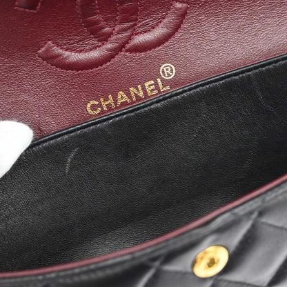 Chanel Black Lambskin Small Classic Double Flap Shoulder Bag