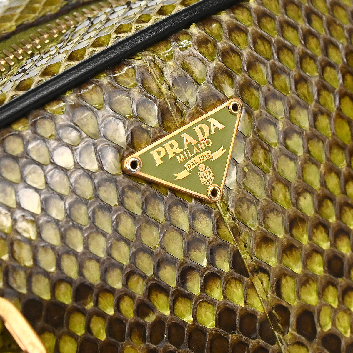 Prada * Green Python Handbag