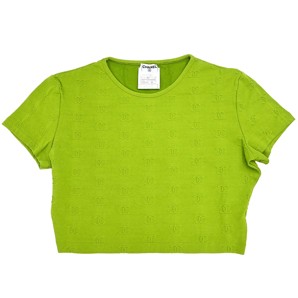 Chanel 1997 Cropped T-shirt Top Green #38