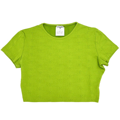 Chanel 1997 Cropped T-shirt Top Green #38