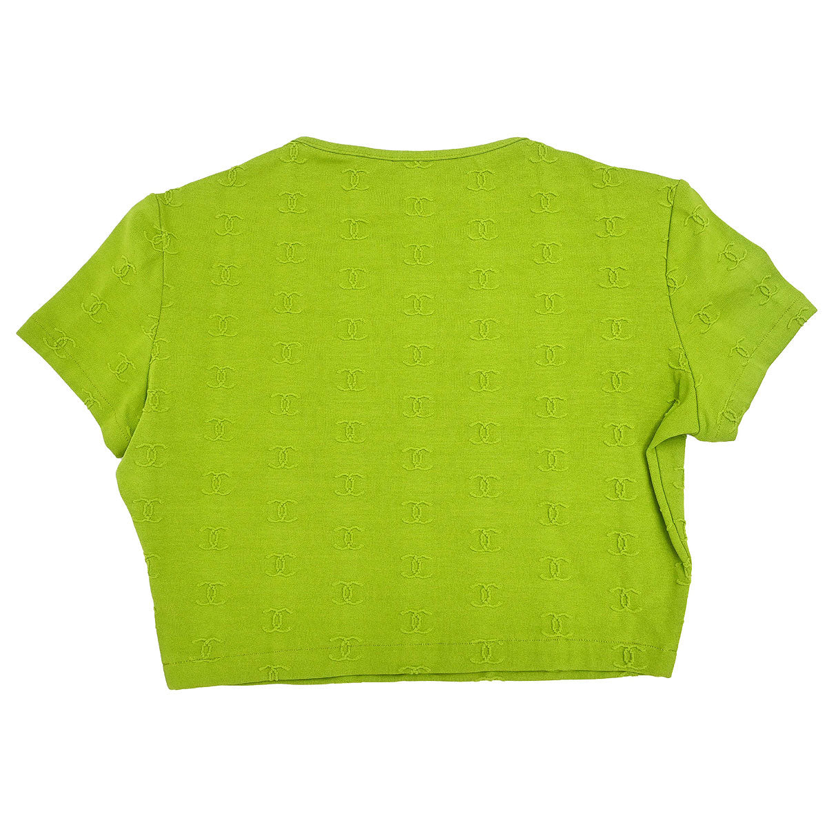 Chanel 1997 Cropped T-shirt Top Green #38