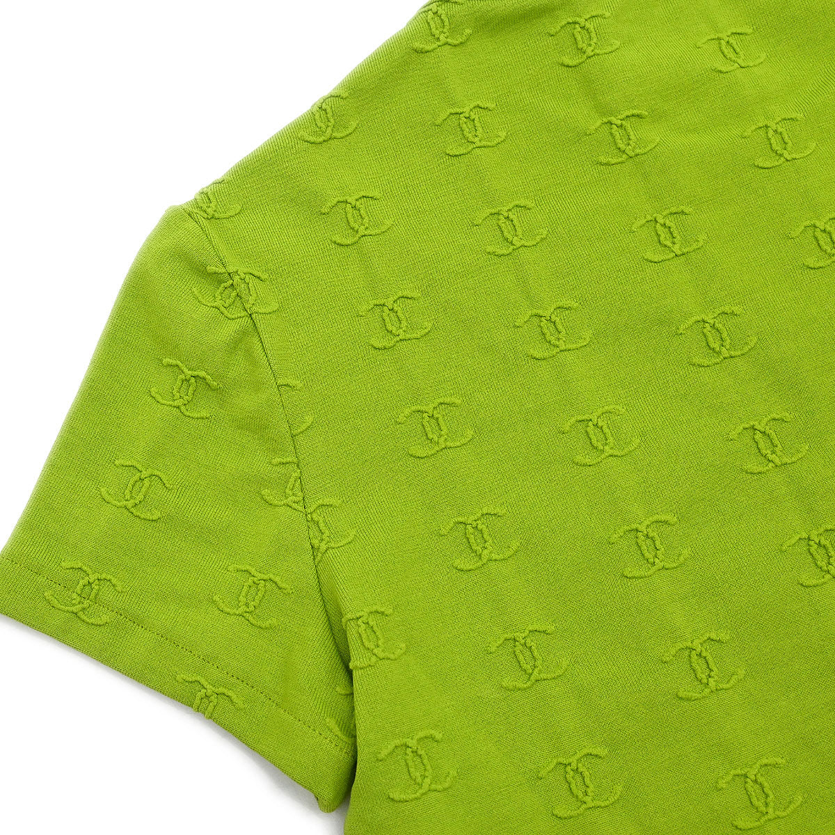 Chanel 1997 Cropped T-shirt Top Green #38
