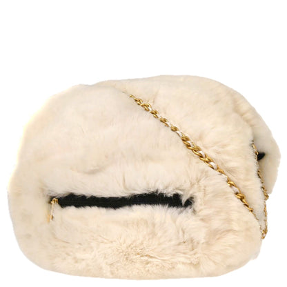 Chanel Ivory Lapin Fur Hand Warmer Shoulder Bag