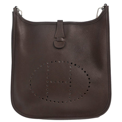 Hermes Chocolat Epsom Evelyne 2 29 PM Shoulder Bag