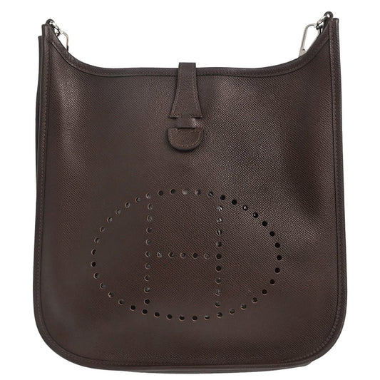 Hermes Chocolat Epsom Evelyne 2 29 PM Shoulder Bag