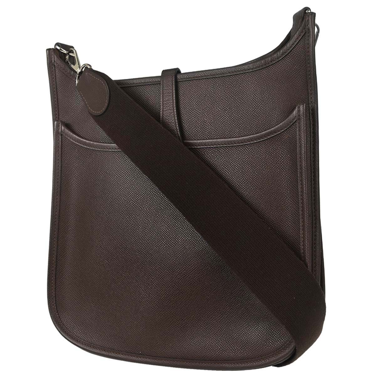 Hermes Chocolat Epsom Evelyne 2 29 PM Shoulder Bag