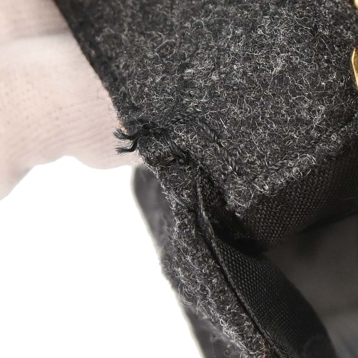 Chanel Gray Wool Mini Classic Square Flap Shoulder Bag