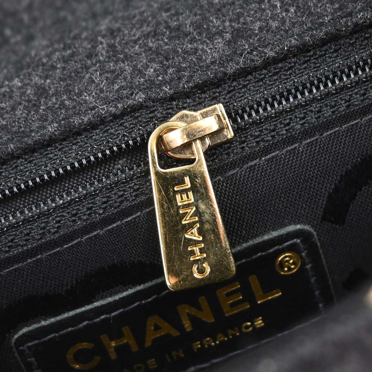 Chanel Gray Wool Mini Classic Square Flap Shoulder Bag