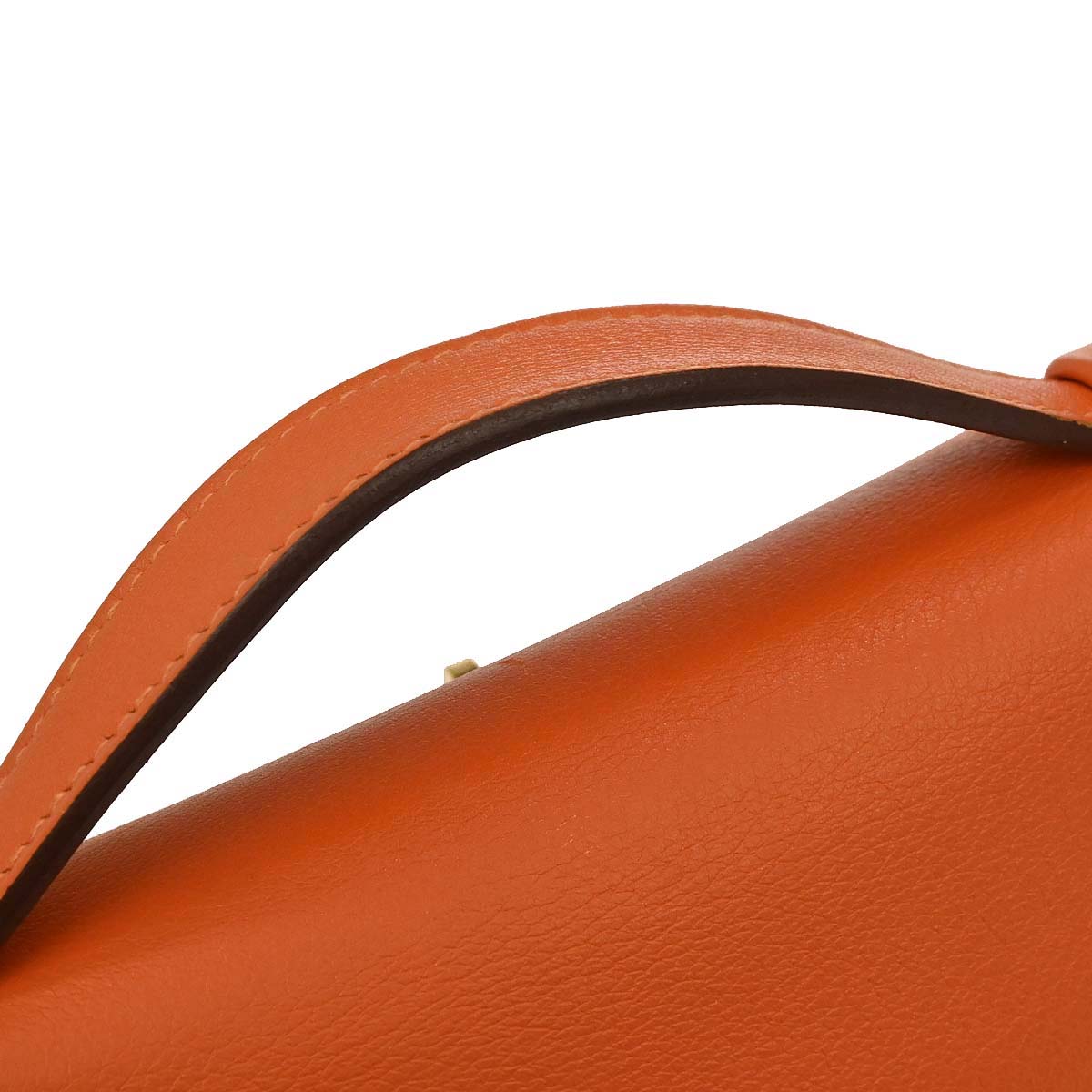 Hermes Orange Swift Kelly Pochette Handbag