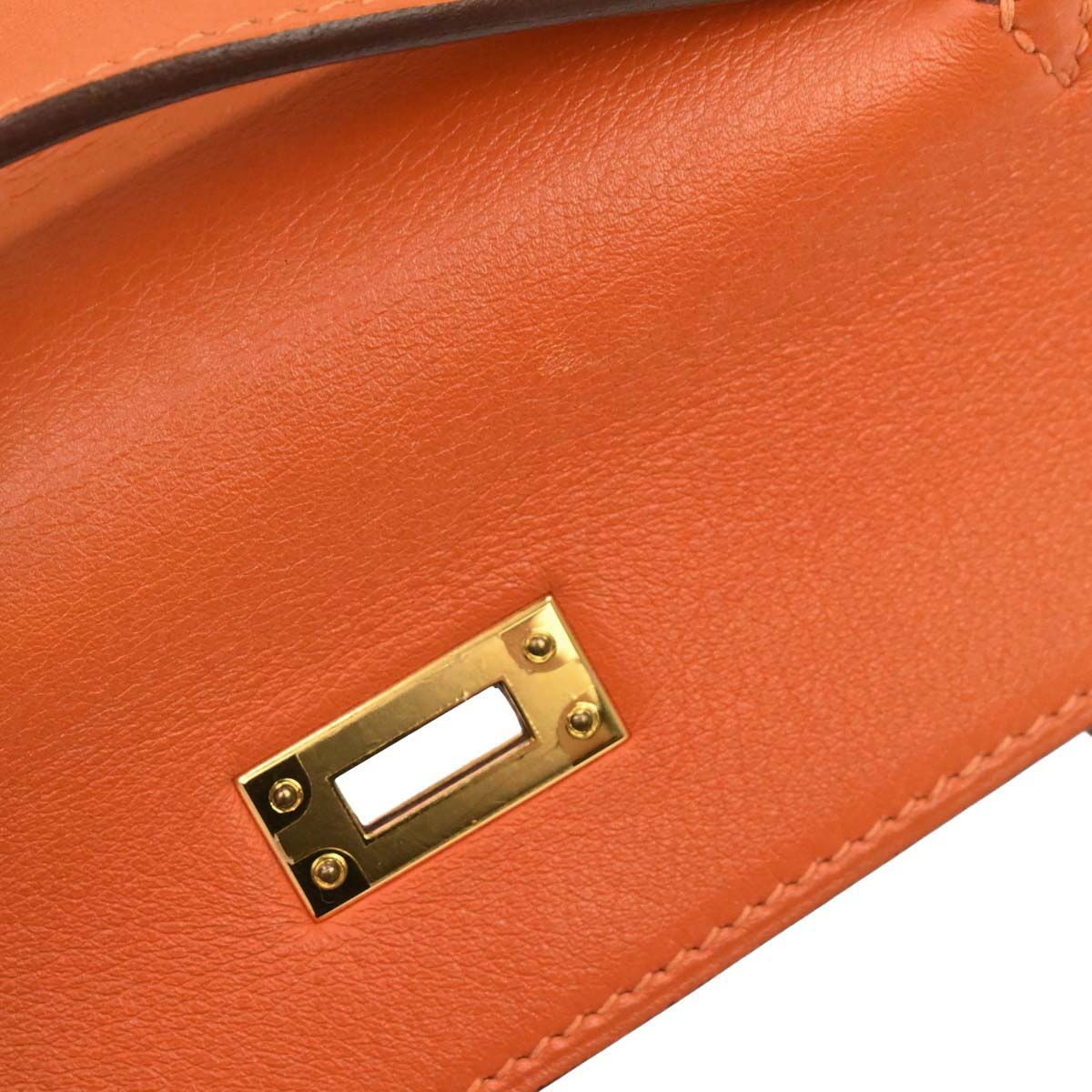 Hermes Orange Swift Kelly Pochette Handbag