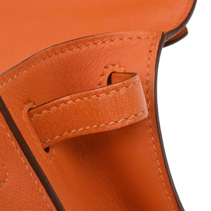 Hermes Orange Swift Kelly Pochette Handbag