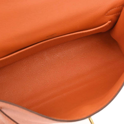 Hermes Orange Swift Kelly Pochette Handbag