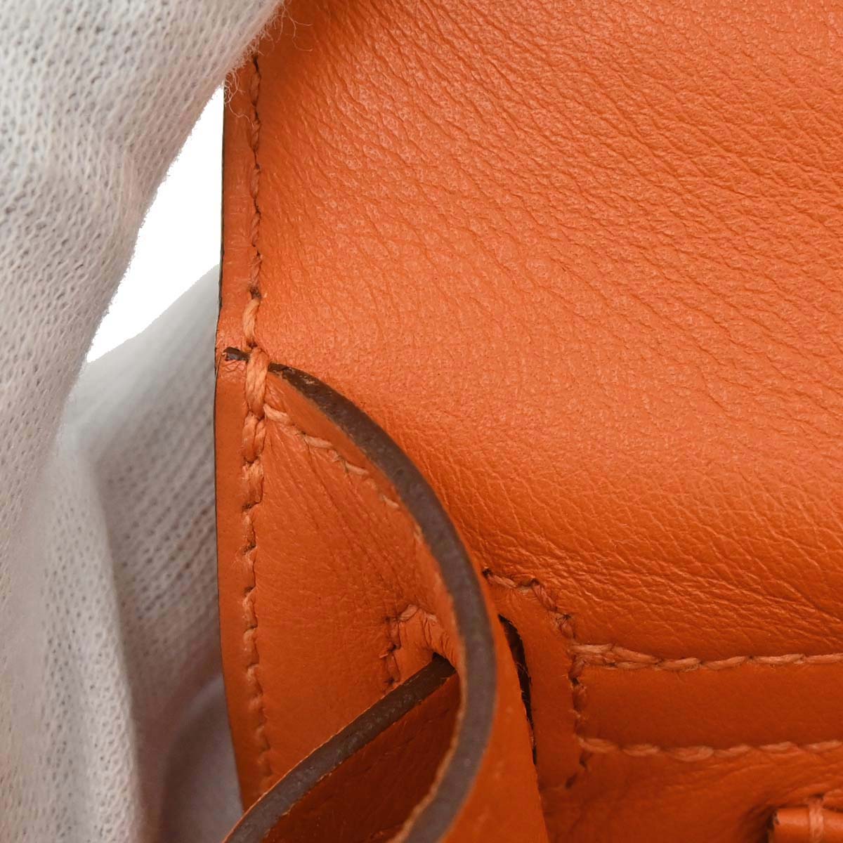 Hermes Orange Swift Kelly Pochette Handbag