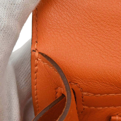 Hermes Orange Swift Kelly Pochette Handbag
