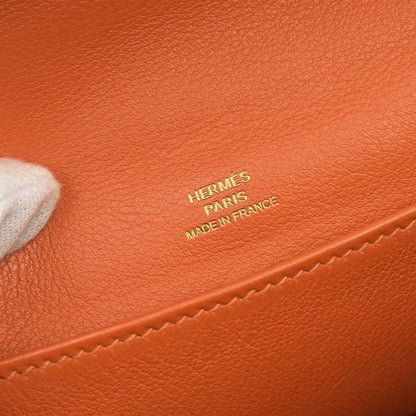 Hermes Orange Swift Kelly Pochette Handbag