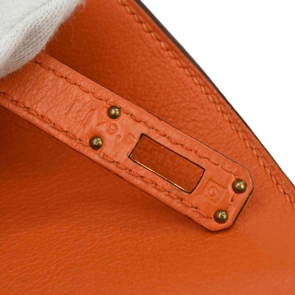 Hermes Orange Swift Kelly Pochette Handbag